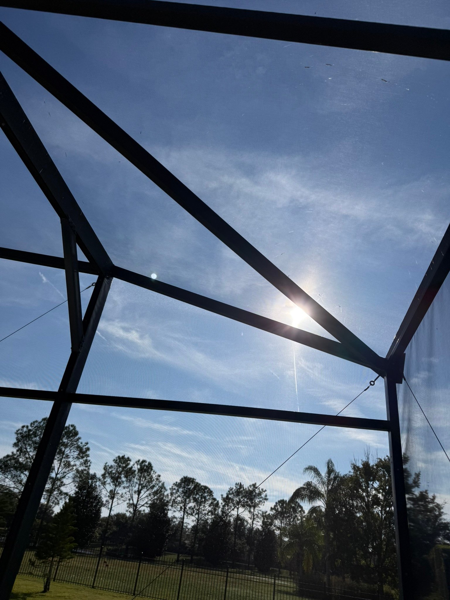 Bonita Springs screen materials. Screen mesh and enclosure panel components ready for installation